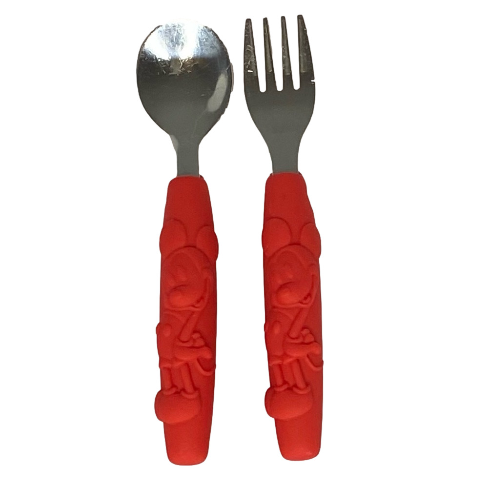 Disney Mickey Mouse Red Kids Fork and Spoon Set